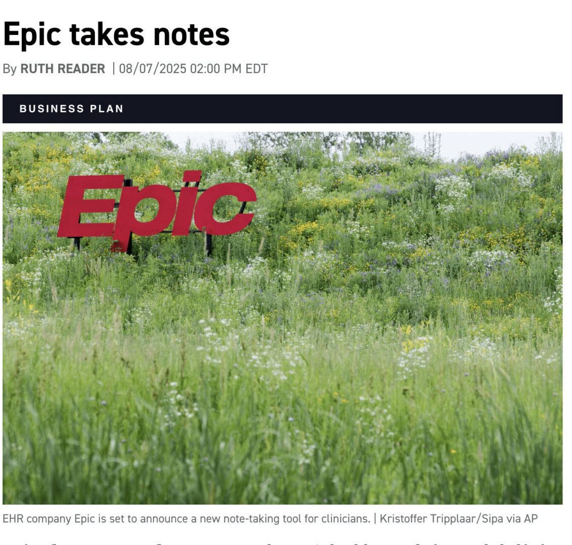 Red "Epic" sign on grassy wildflower hillside